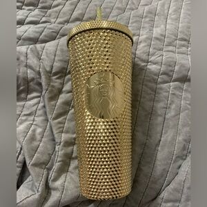 Starbucks 24 oz Gold studded metallic Tumbler. New with tag. 2022 winter cup